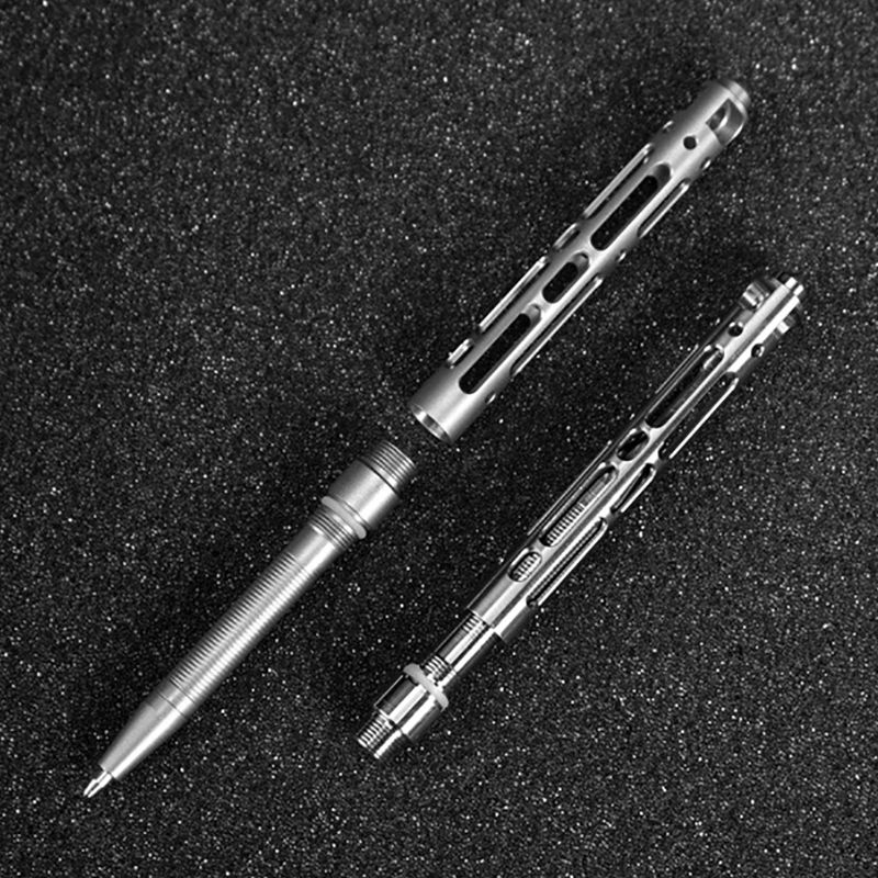 Self Defense Outdoor Tool Keychain Titanium TC4 Tactical Pen, Portable Pocket Business Writing Pen Broken Window Tool