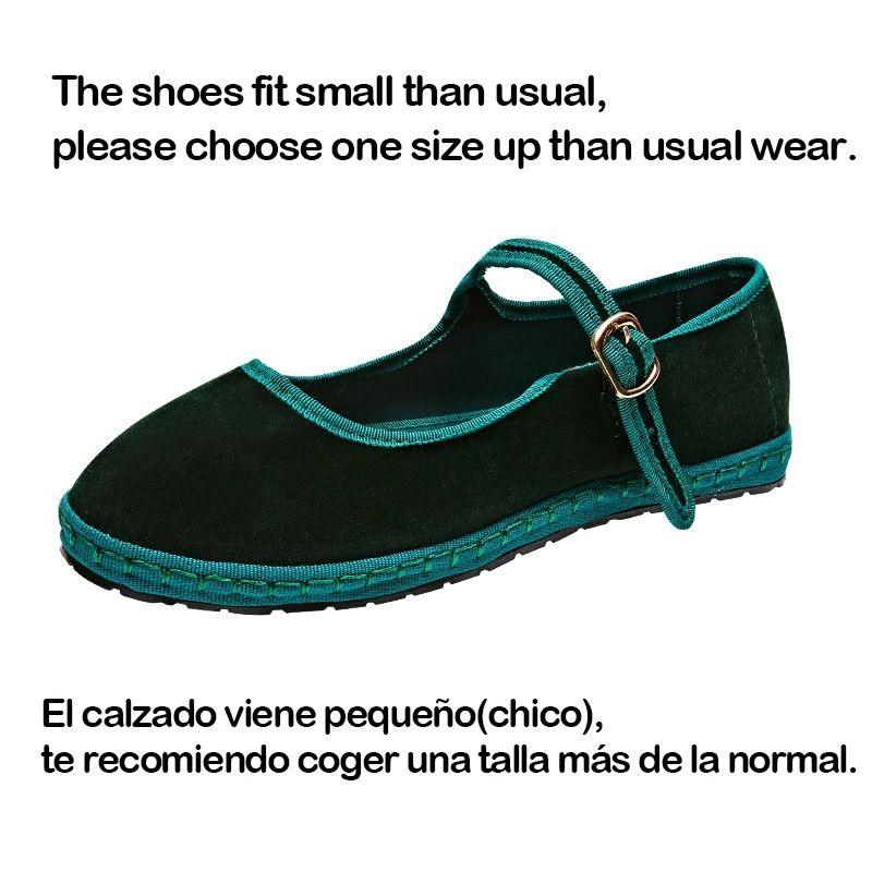 Women Velvet Cloth Ballet Flats Mary Jane Style Round Toe Loafers