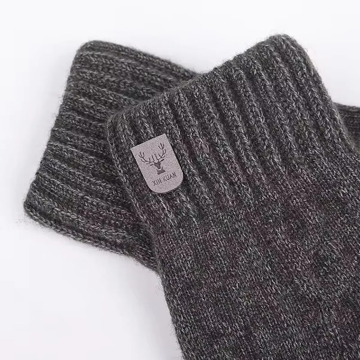 Mens Touchscreen Winter Gloves – Thickened Wool Knitted Cold-Proof Plus Velvet Gloves