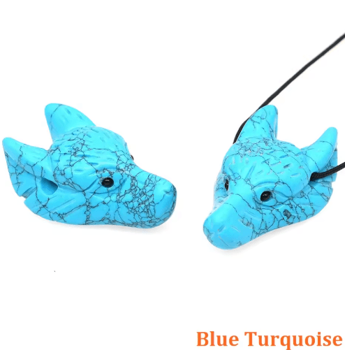 SpiritWolf Crystal Wolf Head Pendant – Hand-Carved Gemstone Necklace Charm