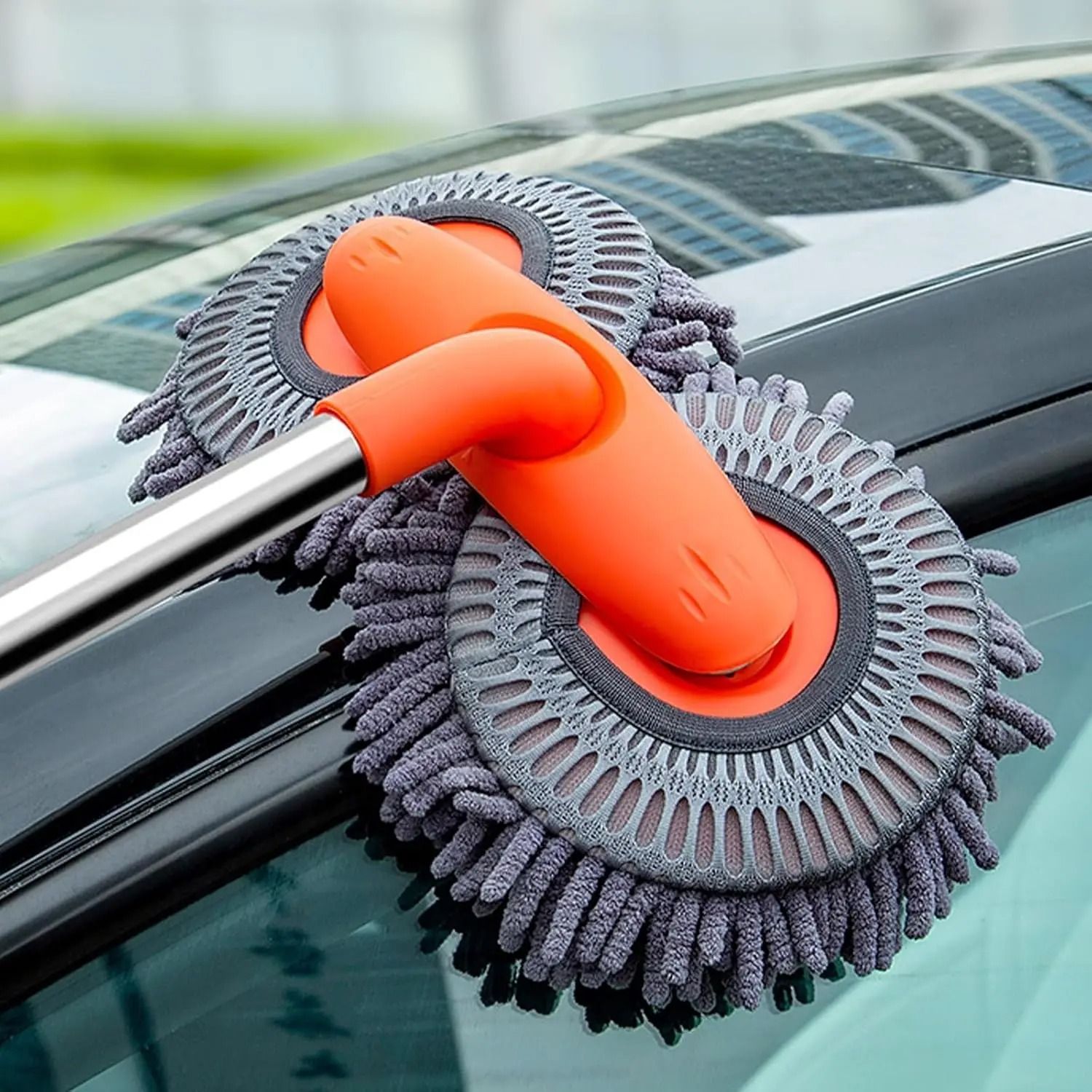 Car Wash Mop Long Handle Retractable Cleaning Brush with Microfiber Head for Cars Boats RV Trucks
