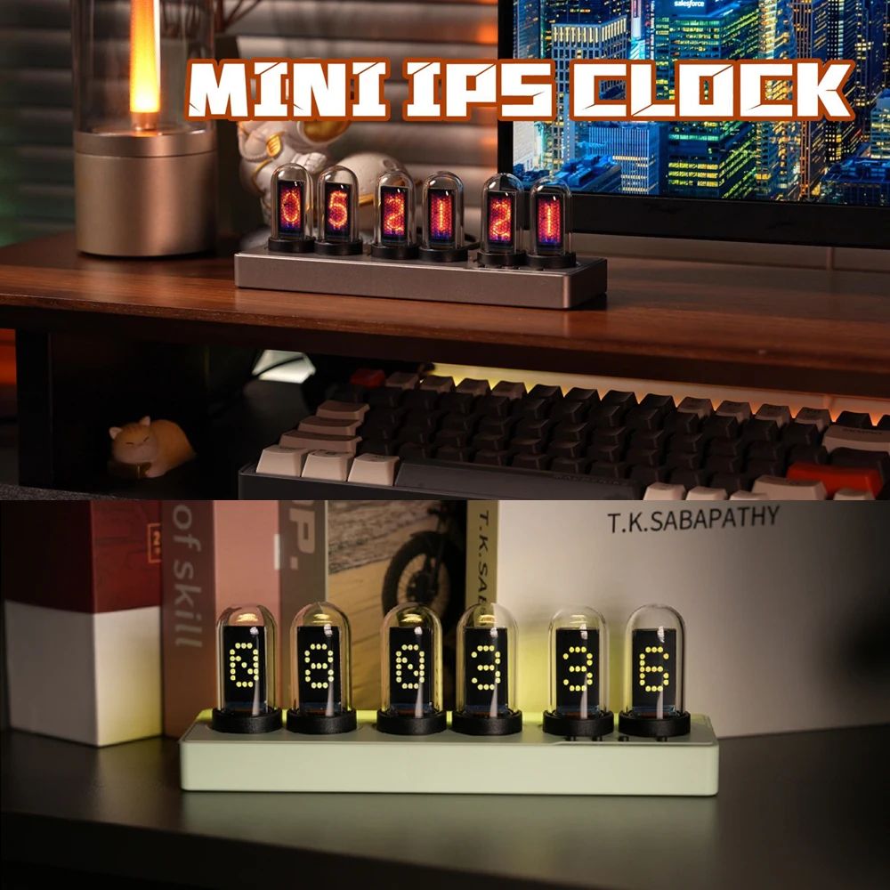WiFi IPS Nixie Tube RGB Alarm Clock with DIY Display and Smart App Control