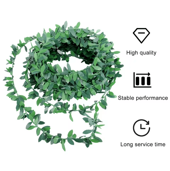 GreenVibe Artificial Ivy Garland Flexible Green Leaves Vine for Wedding, DIY Headbands & Home Decor Styling