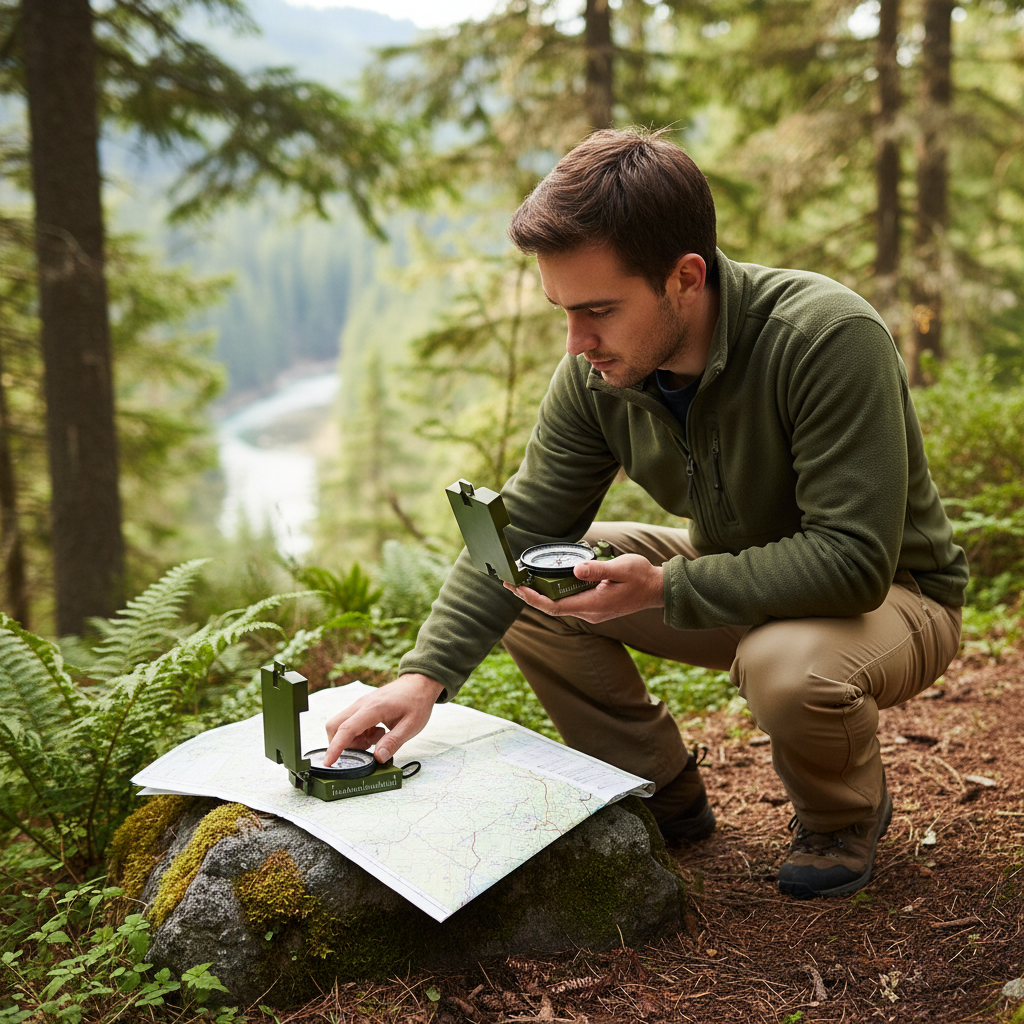 Tactical Survival Compass with Luminous Metal Sight  Professional Outdoor Hiking & Climbing Tool
