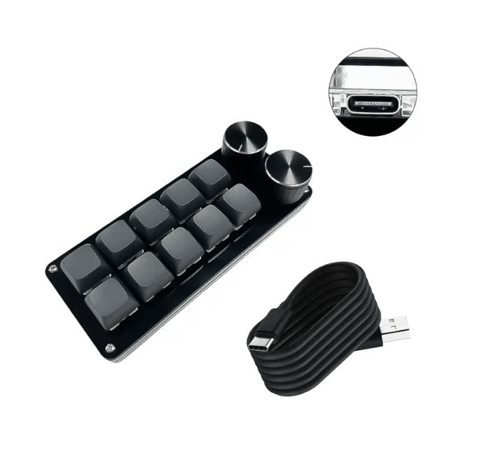 MacroFlow Bluetooth Programmable Macropad 12 Key RGB Custom Keyboard