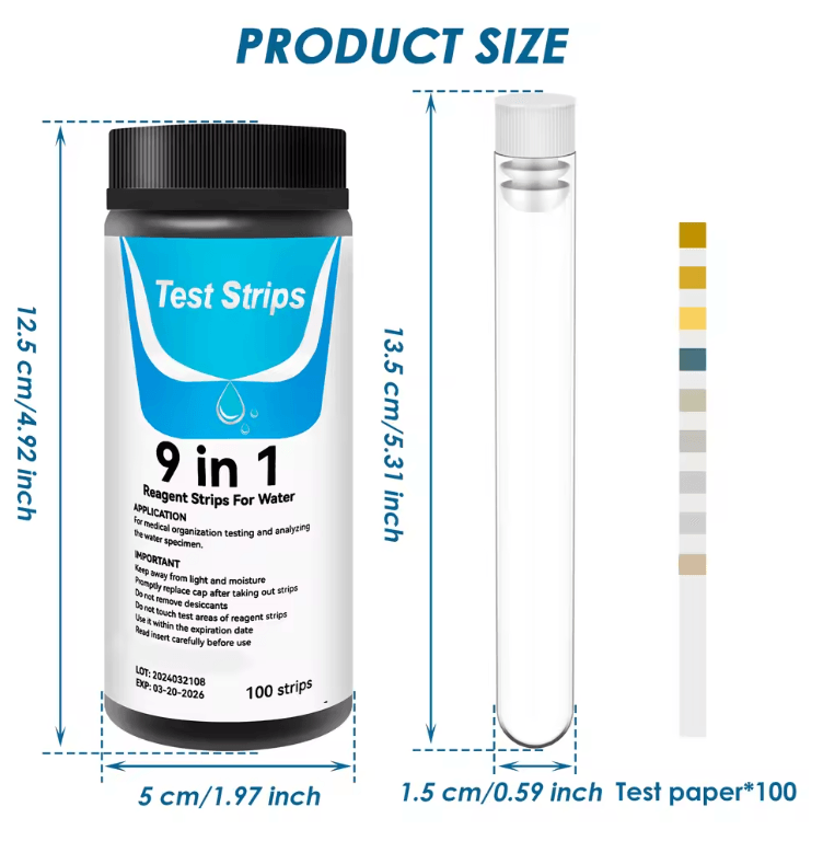AquaCheck 7 in 1 Aquarium Water Test Strips 100 Count Kit