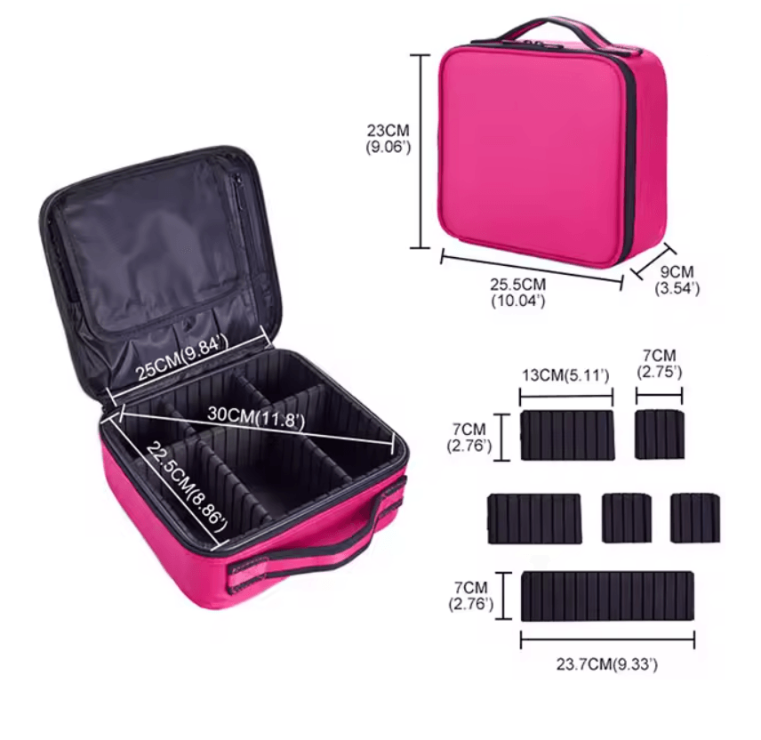 EmbroiLuxe Waterproof Embroidered Makeup Bag Large Capacity Travel Cosmetic Case