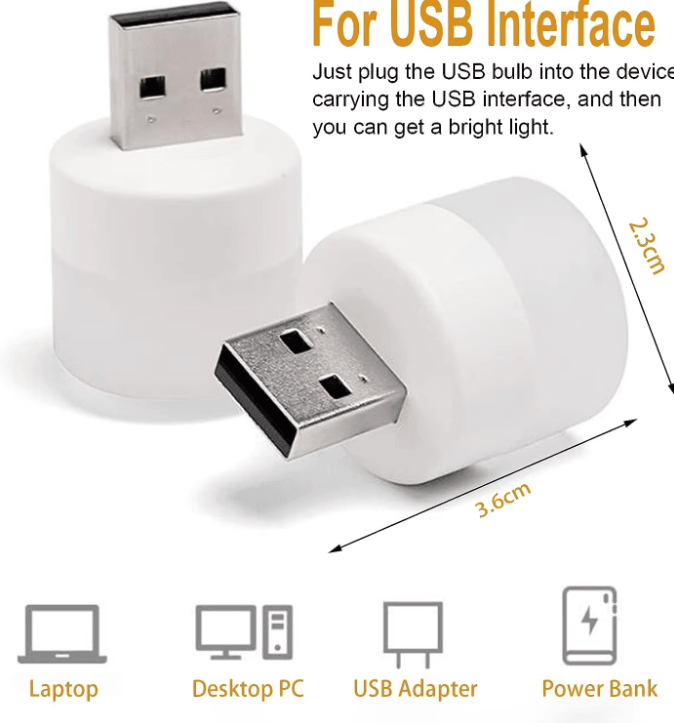 1/10Pcs Mini USB Night Light Warm White Eye Protection Book Reading Light USB Plug Computer Mobile Power Charging LED Ni