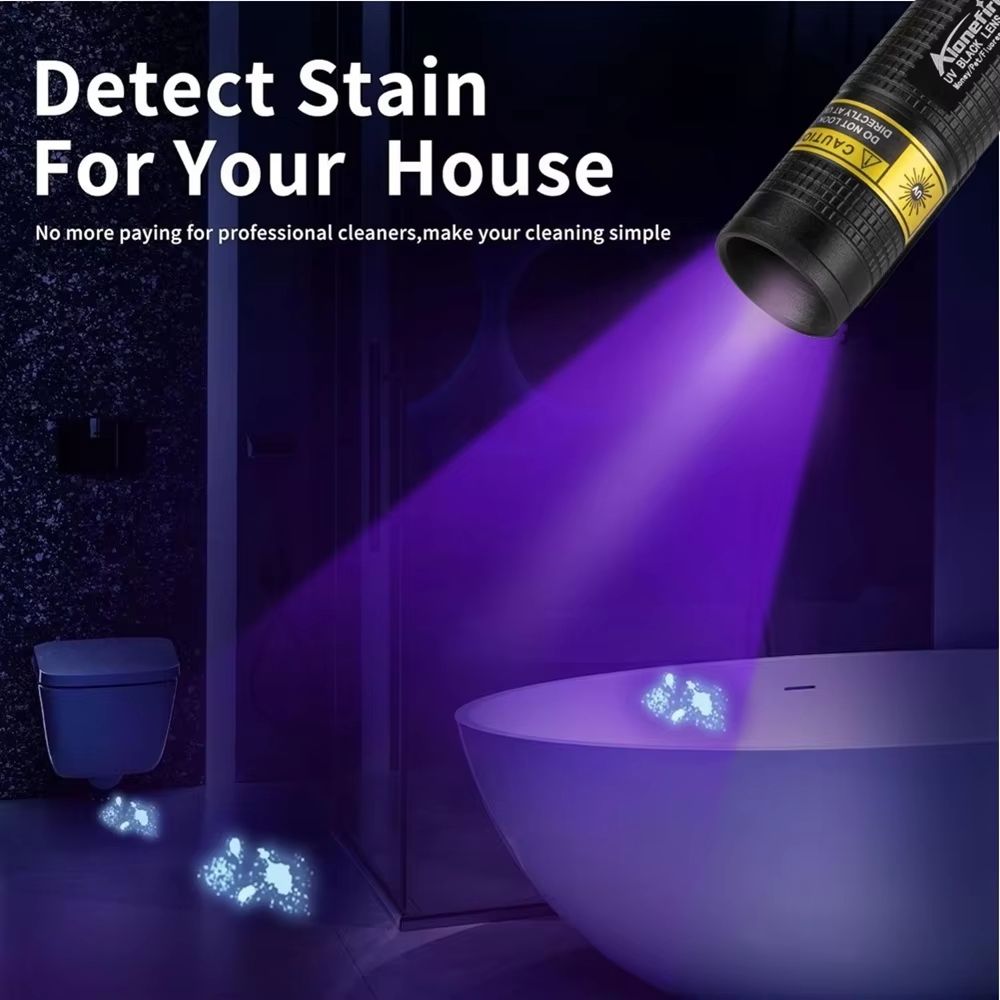USB Rechargeable UV Flashlight 365nm – Mini Blacklight Detector for Pet Stains, Nail Curing & Money Verification