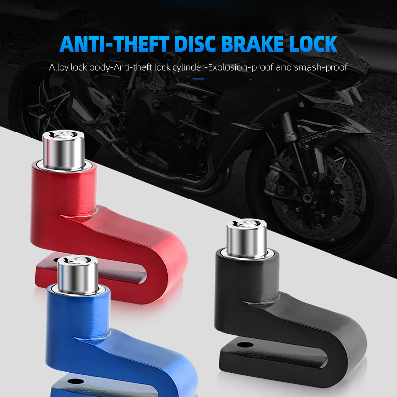 Motorcycle Disc Brake Lock, Anti Theft Motorcycle Lock Security, Bicycle Safety Bike Lock Protection for Scooter