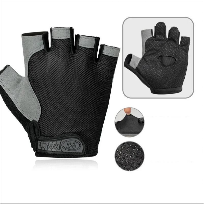 Gym Gloves Fingerless Gloves Anti-Slip Shock-Absorbing Breathable Gloves for Training Lifting Weight Cycling Performance