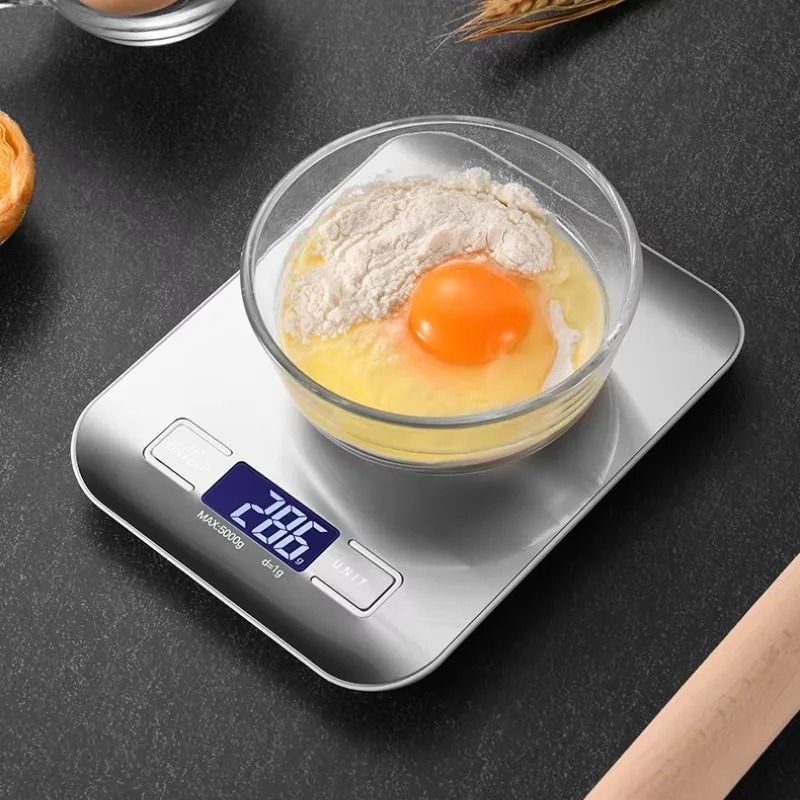 Stainless Steel Digital Kitchen Food Scale with LCD Display