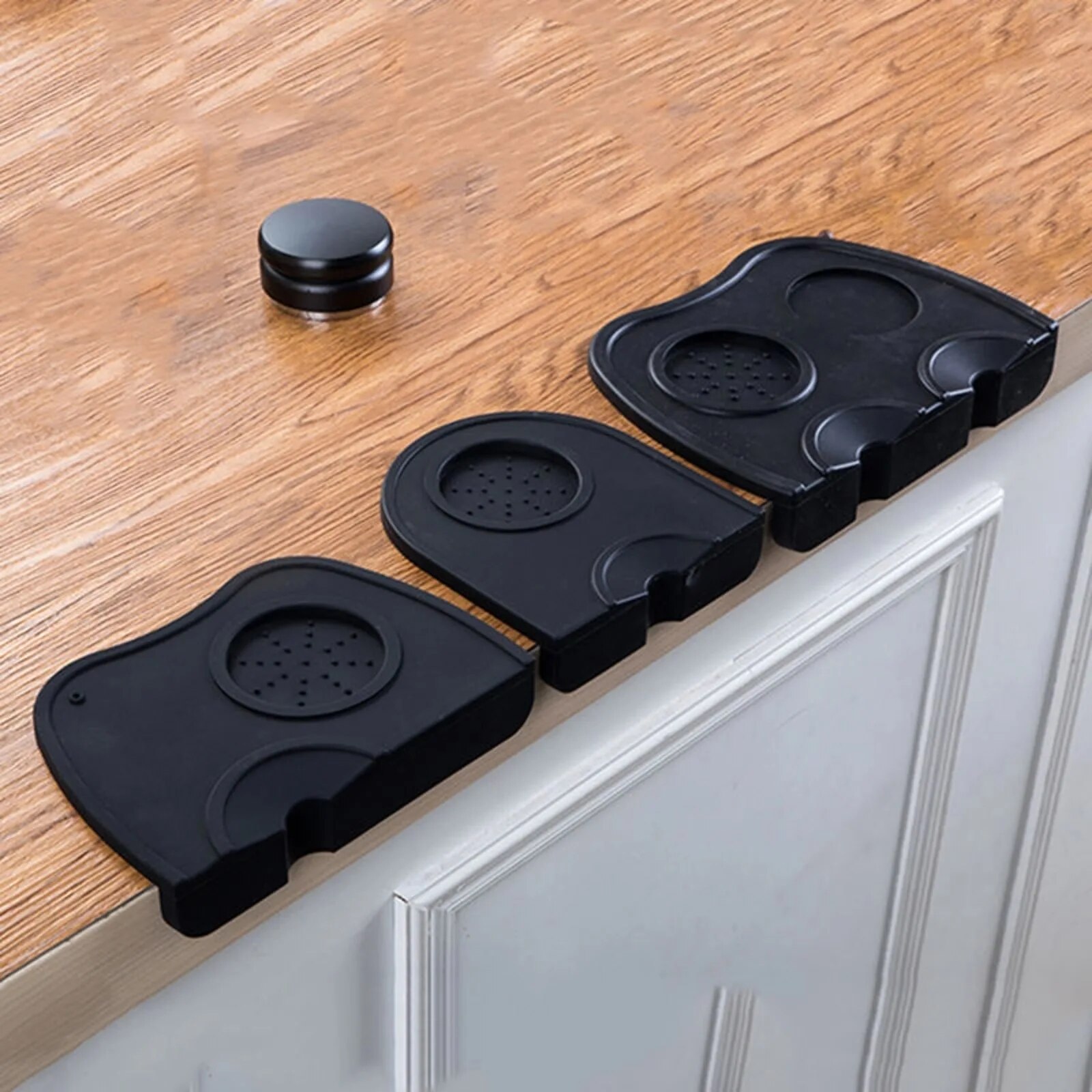 Press Tampering Holder Corner Mat, Silicone Coffee Tamper Pad