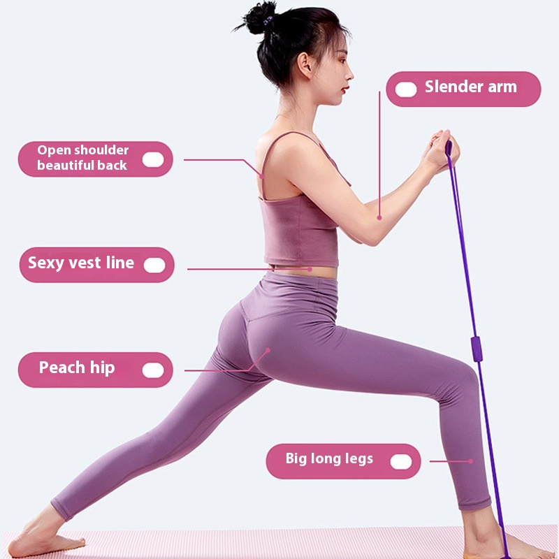 Yoga Training Resistance Band, 8-Character Back Beauty, Women's Fitness Elastic Tube Expander