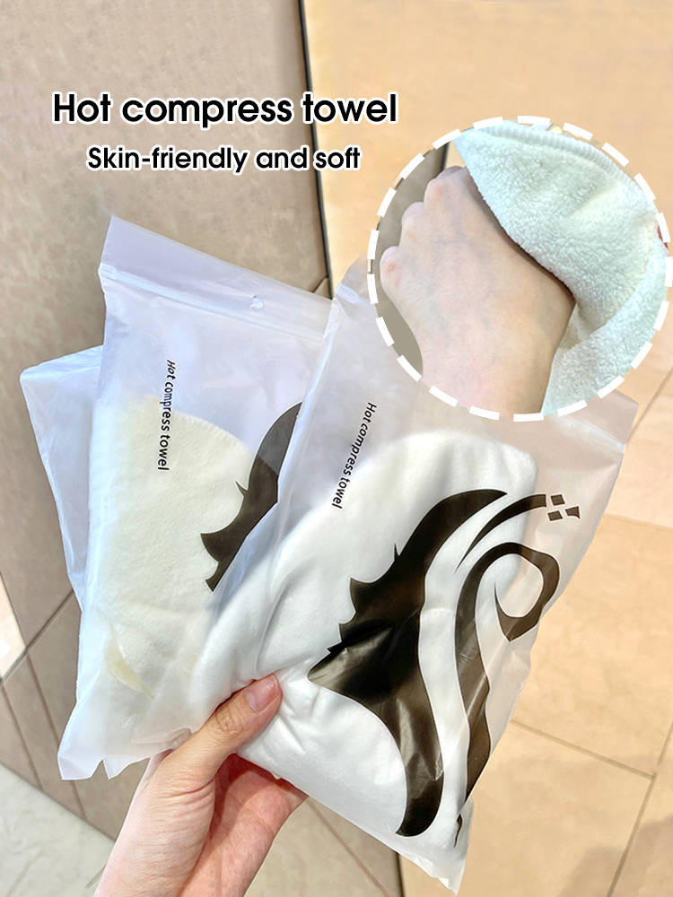 Skin friendly hot compress towel hanging ear, steam heating and cold hot compress face towel, wet irrigation therapy