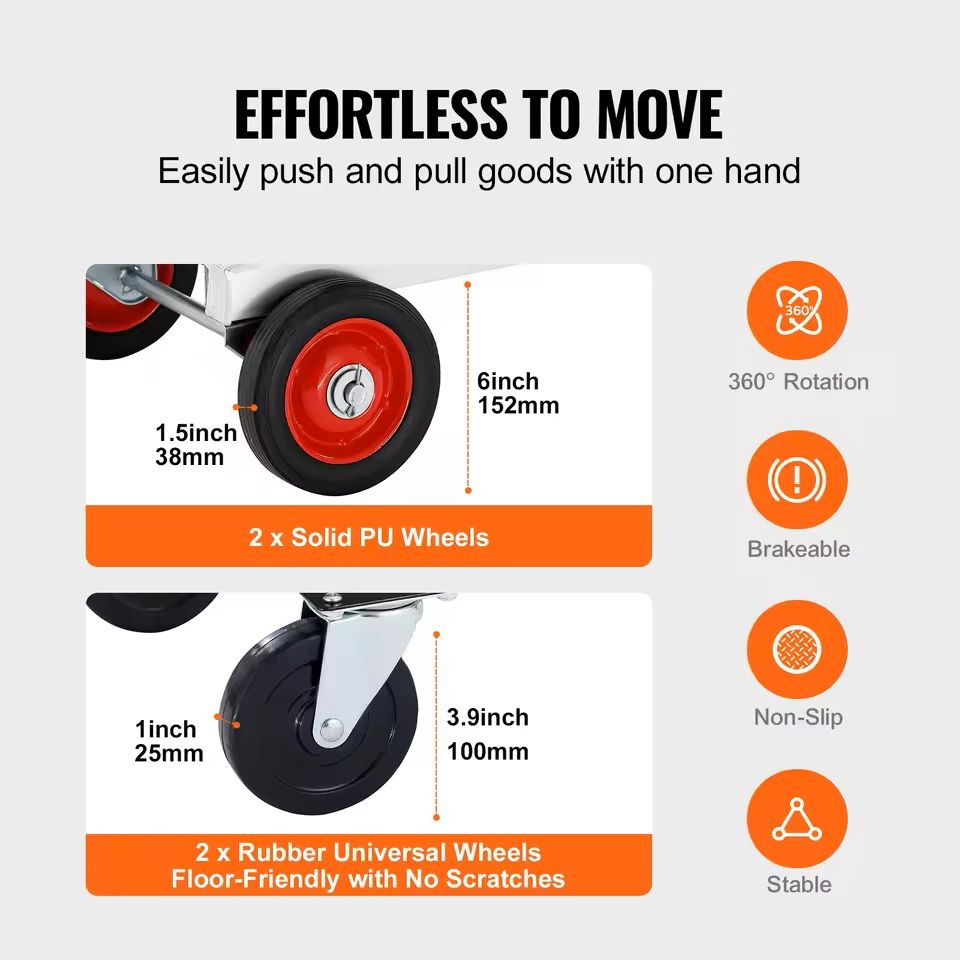 400 lbs Folding Hand Truck Lightweight Utility Dolly with Wheels