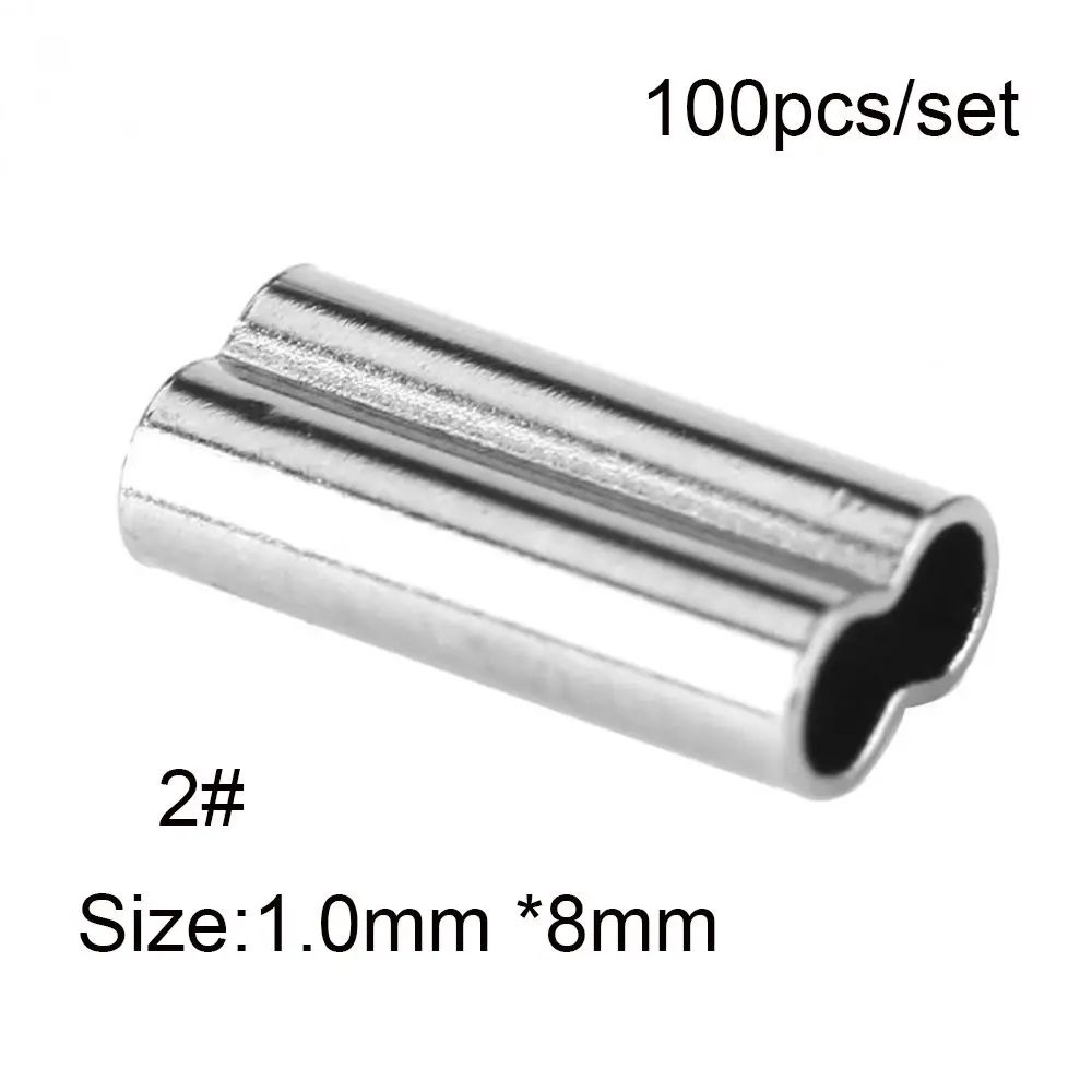 100PCS Fishing Double Barrel Crimp Sleeves Kit