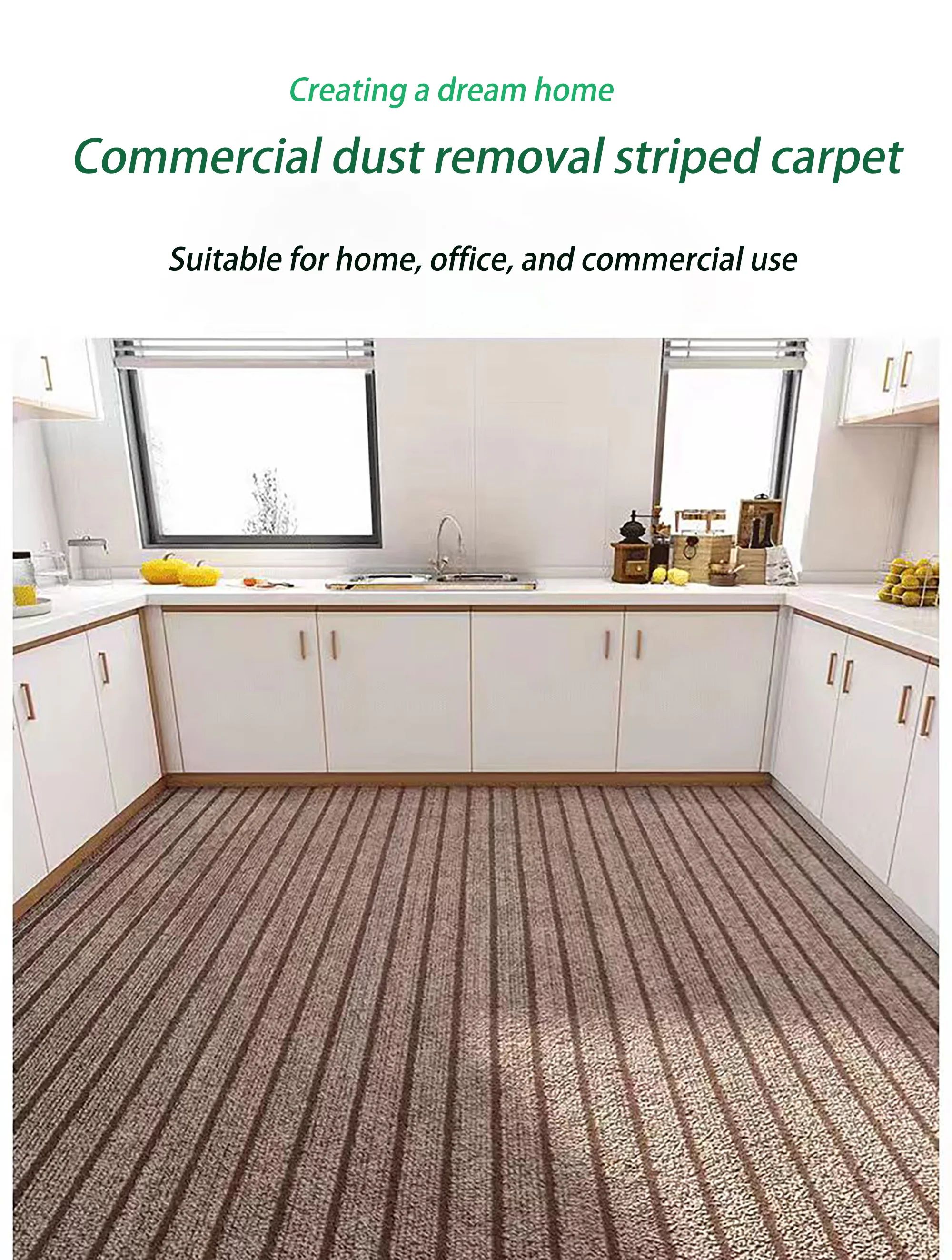 Waterproof Non-Slip Floor Mat Rug – Striped Bathroom Kitchen Door Carpet for Home
