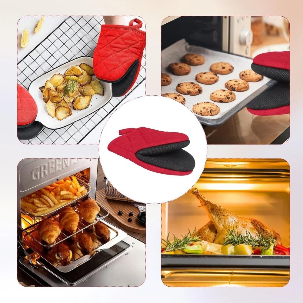 Professional High-Heat Resistant Silicone Mini Oven Mitts with Non-Slip Grip
