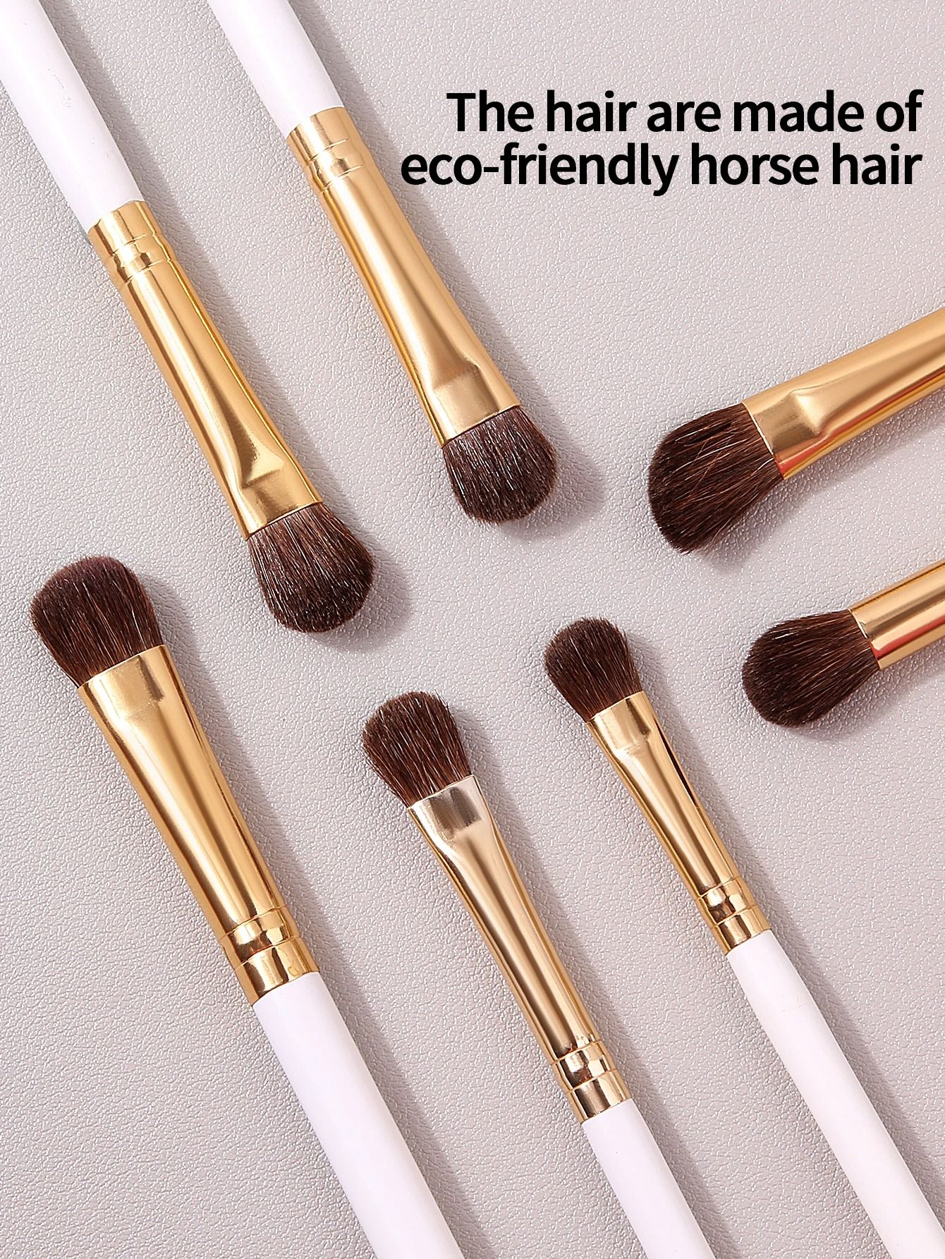 7Pcs Professional Eye Shadow Makeup Brush Set Natural Pony Hair Blending Smudge Shader Kit