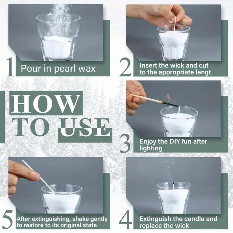 DIY Candle Making Kit with Pearl Wax, Refillable Pearled Sand for Pillar Candles, Includes Wicks Set for Weddings