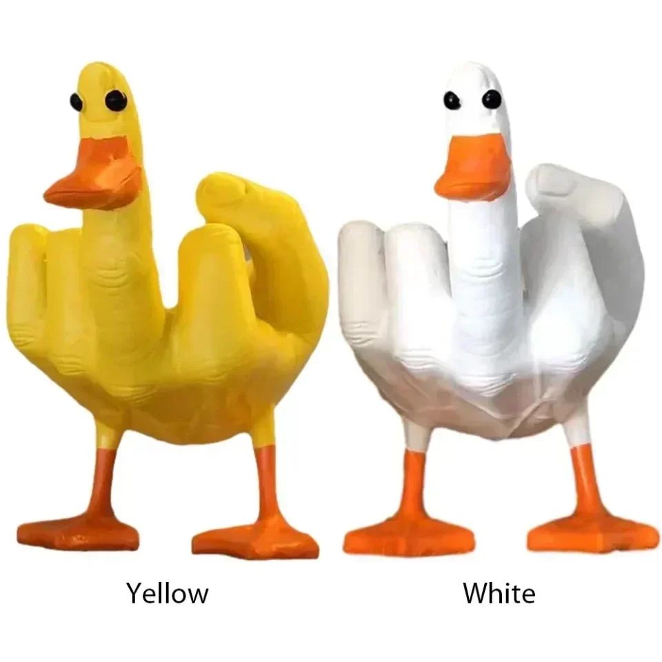 Funny Middle Finger Duck Statue