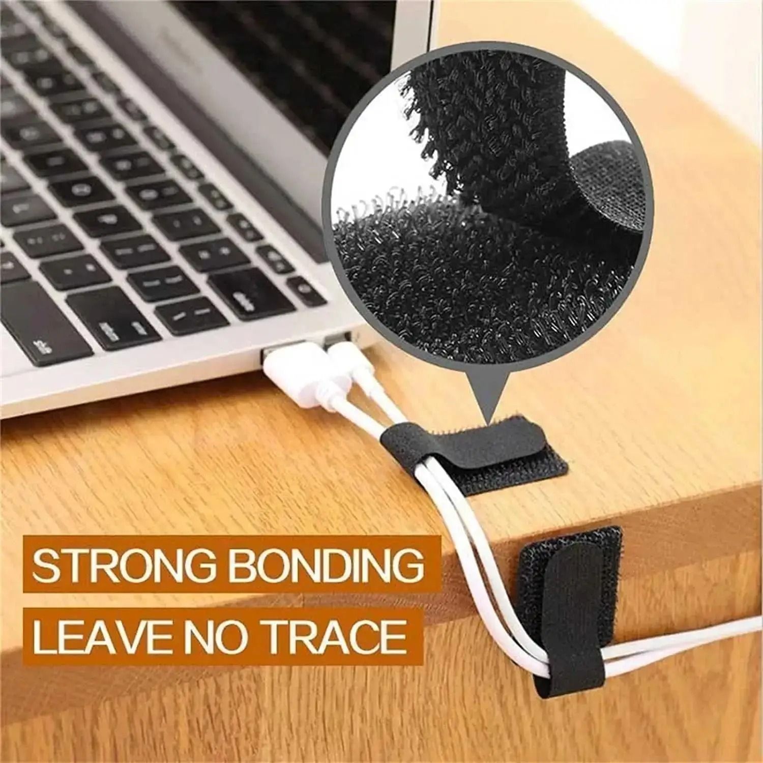 Reusable Adhesive Cable Ties – High-Performance Adjustable Cord Organizer Straps for Desk Management