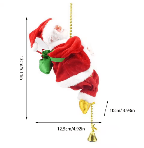 Animated Climbing Santa Decoration Musical Santa Rope Christmas Ornament