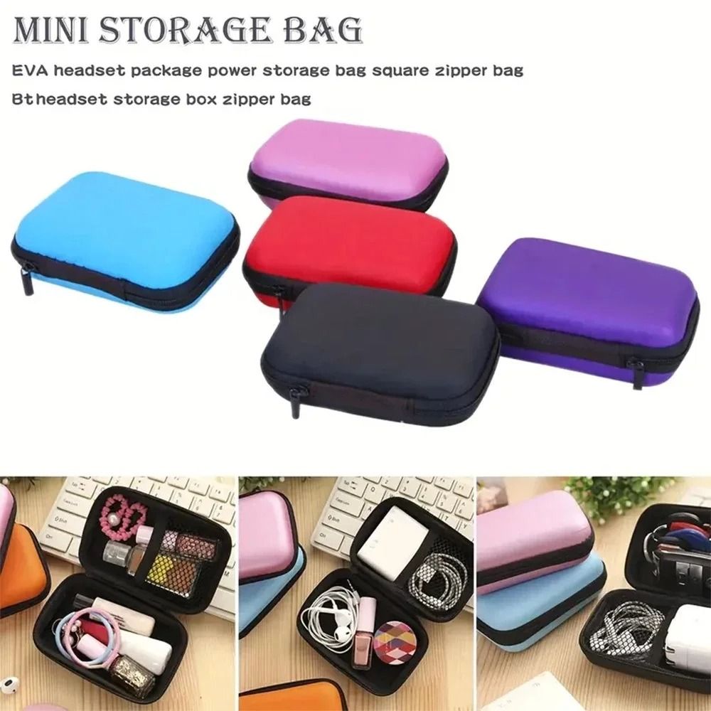 Portable Travel Cable Organizer Case with Shockproof Storage for USB Data Cords & Earphones