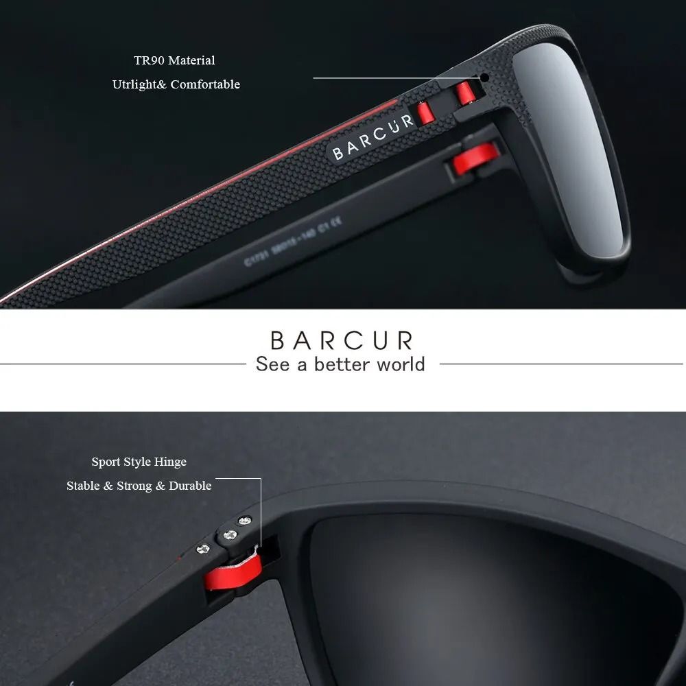 BARCUR TR90 Polarized Sport Sunglasses