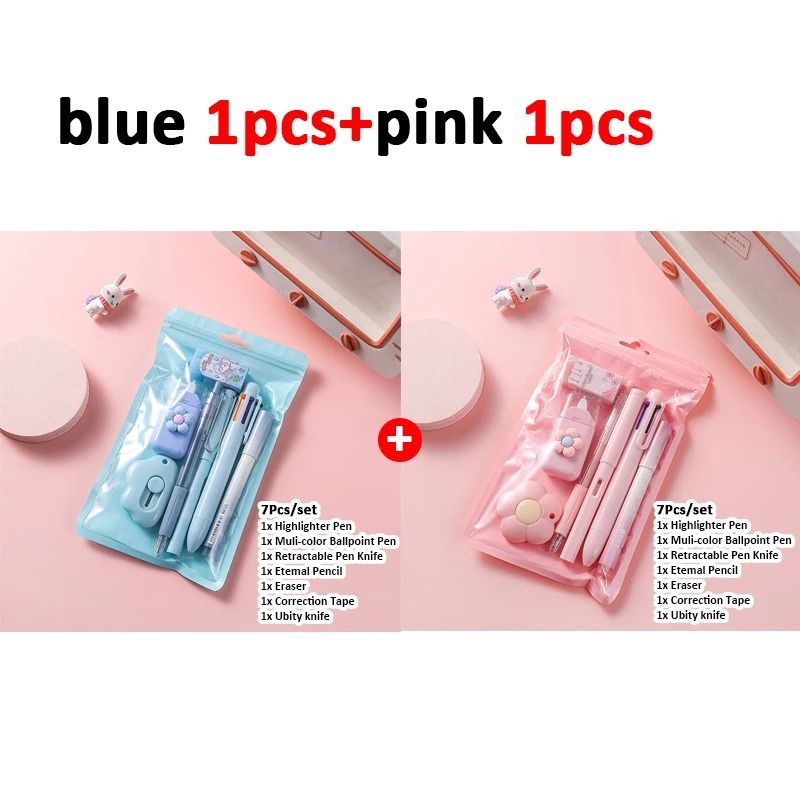 7 in 1 School Stationery Set Complete Student Supplies Gift Kit