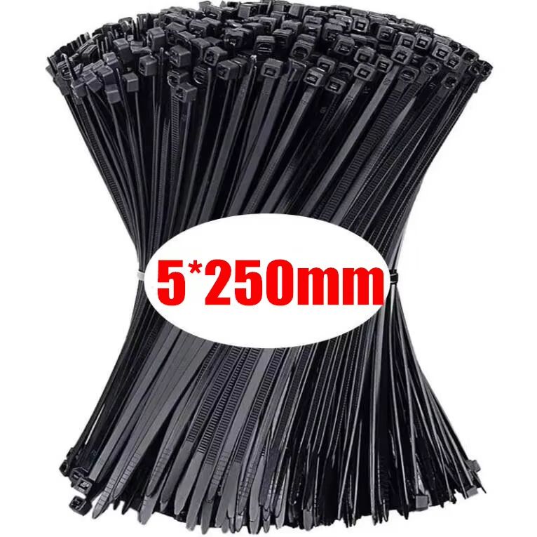 Wholesale Plastic Nylon Cable Ties 500/100 Pcs Self-Locking Adjustable Wire Fastening Straps