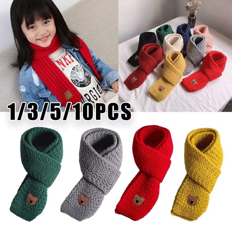 Korean-Style Kids Neck Warmer Windproof Scarf, Plush Fleece Lined