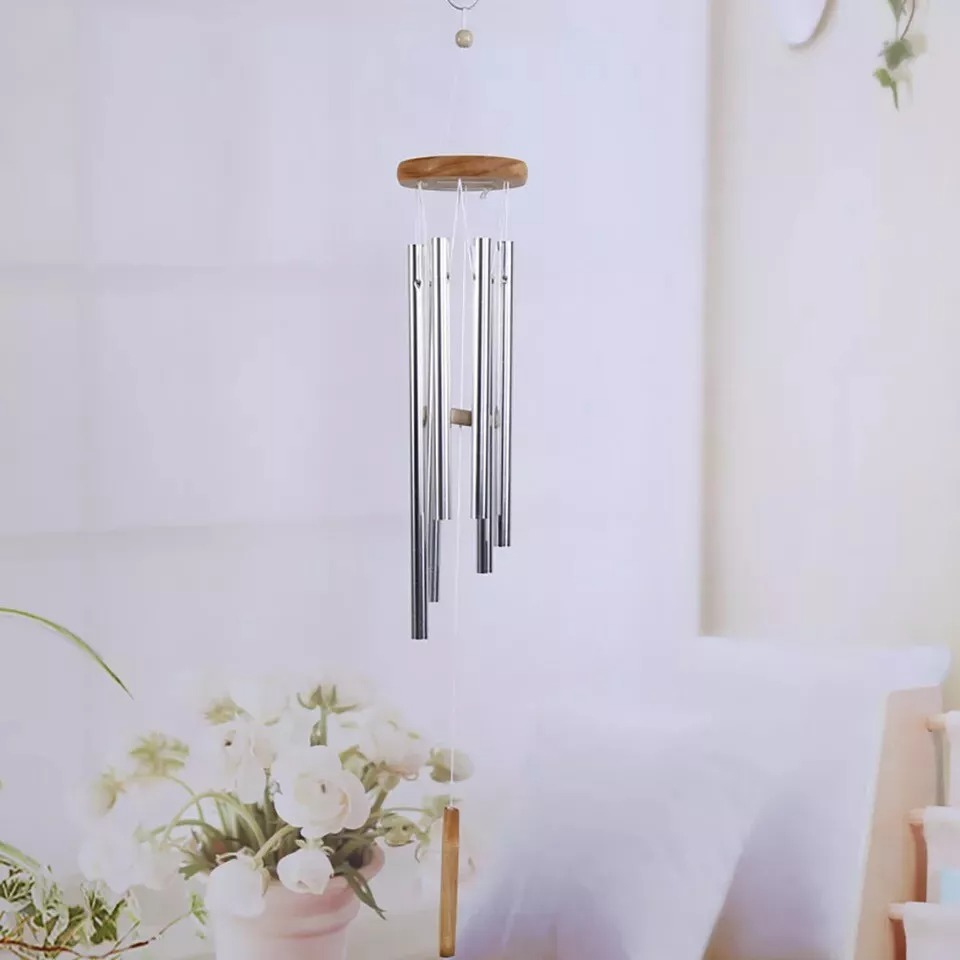 Wind chimes large deep tone chapel bells 5 tubes outdoor garden home decor gift