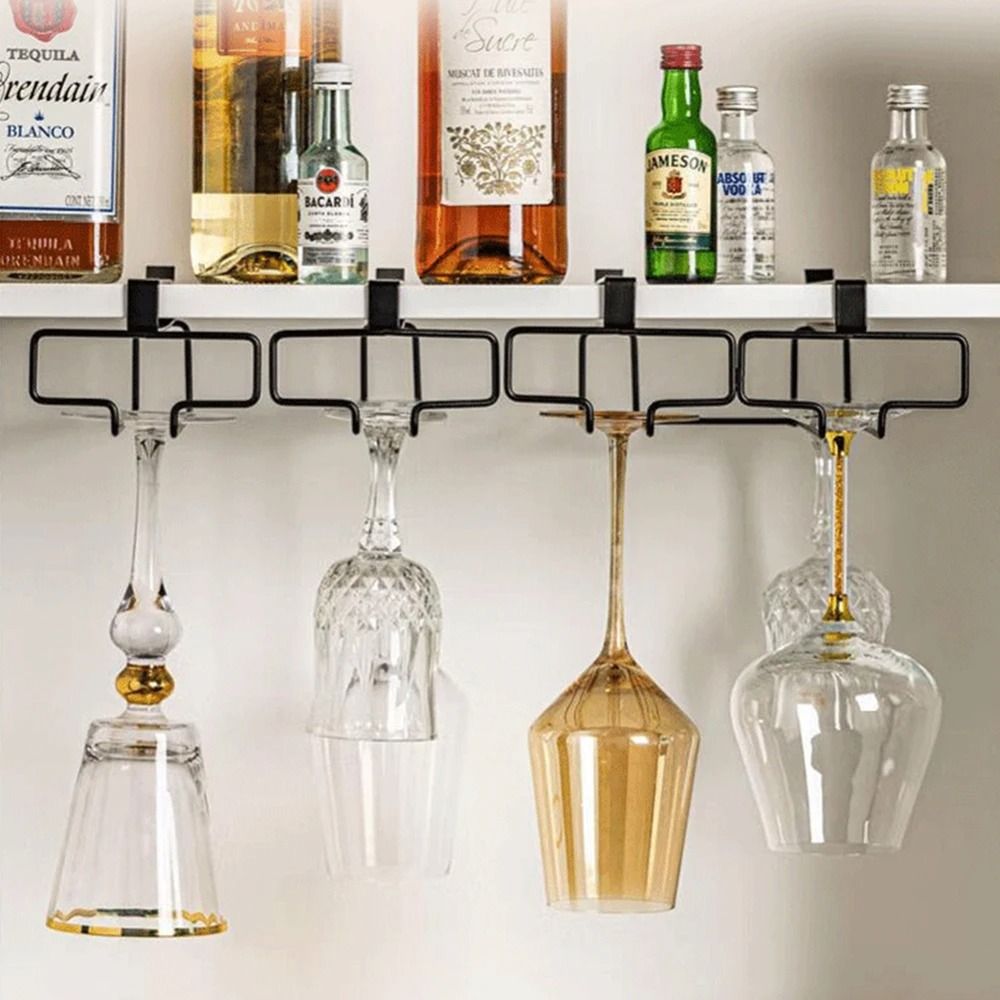 Under Cabinet Wine Glass Holder Hanging Stemware Rack