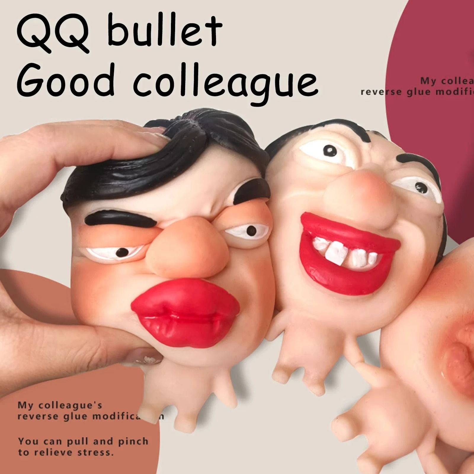 Stress Relieving Pinch Mask Toy – Emotional Expression Character Squeeze – High-Yield Mental Wellness Support Hub