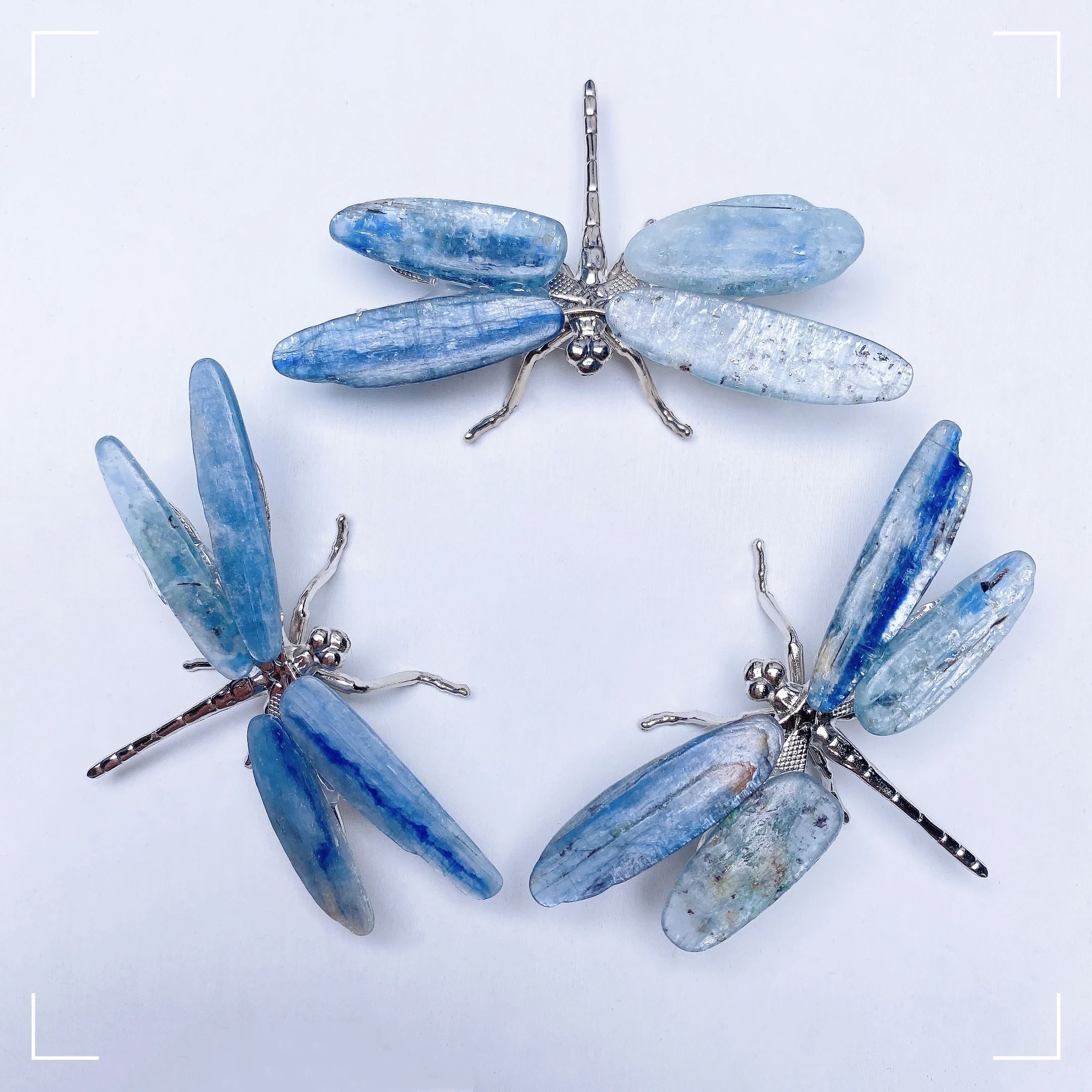 Ethereal Kyanite Sentinel | Polished Blue Spar Dragonfly & Butterfly Figurine | Executive Studio & Healing Sanctuary Dec