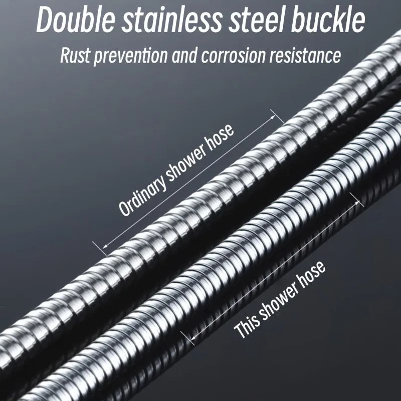Stainless Steel Shower Hose Extension, Flexible Anti Tangle Bathroom Handheld Shower Water Pipe