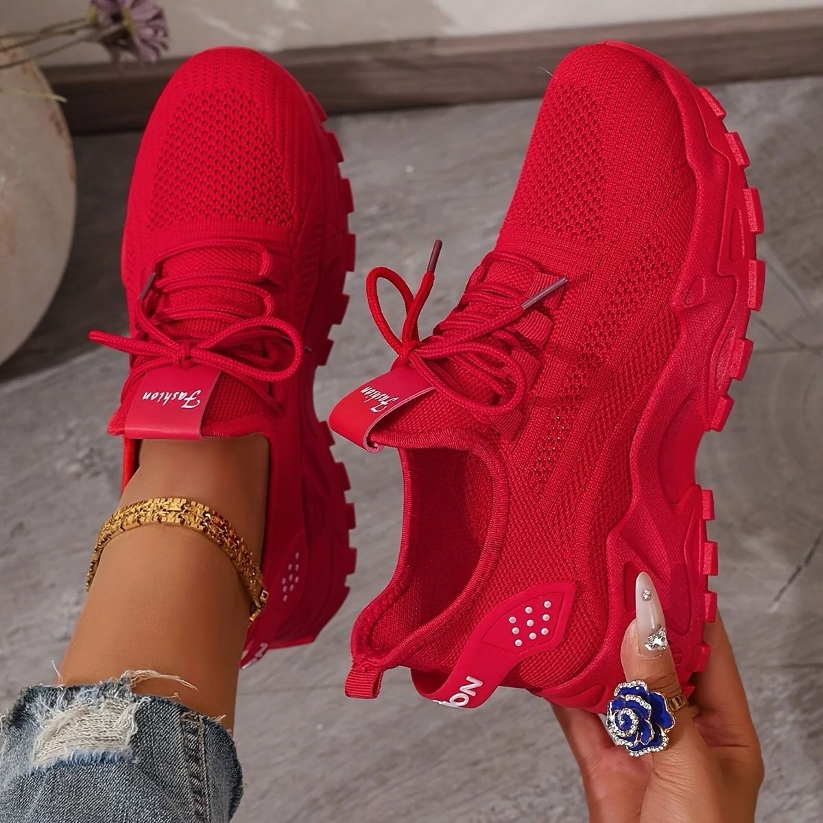 Women Breathable Mesh Dad Sneakers Casual Sport Shoes