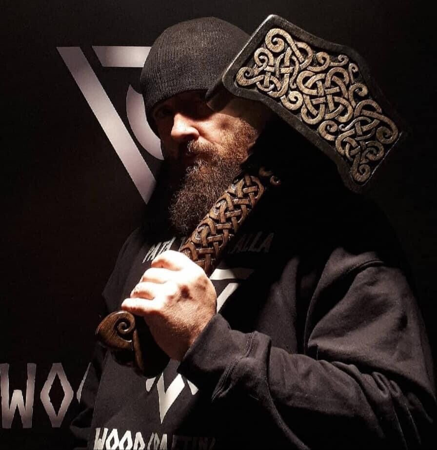 Handmade Viking Hammer. With Engraved Head Viking Hammer Best Gif