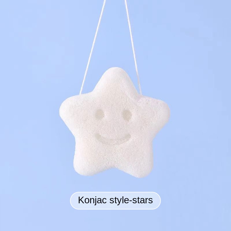 Konjac Puff Baby Bath Sponge, Children's Face Wash, Hair Shampoo, Exfoliating Cotton Bath Artifact