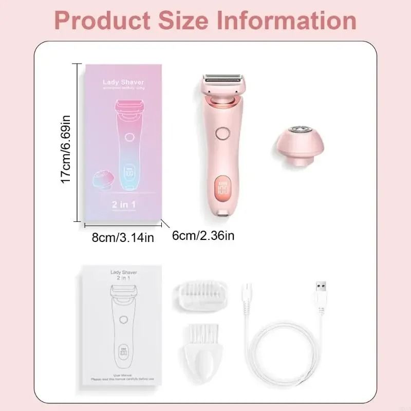 D0AB Electric Trimmer Shaver Women Waterproof Wet Dry Body Hair Trimmer