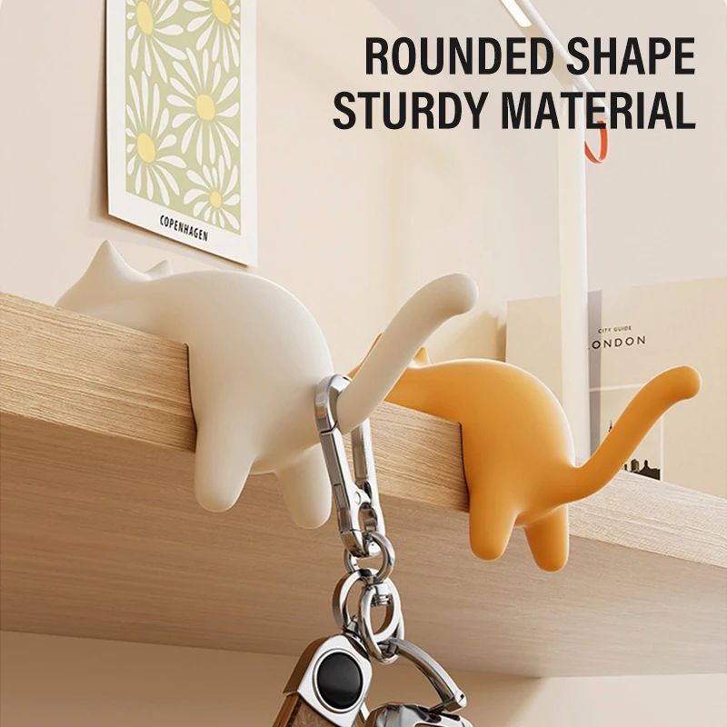 Cute Cat Table Keychain Hook Holder