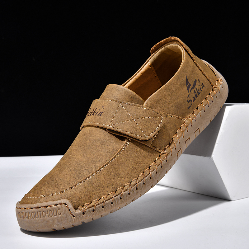 Slip On Loafers for Men, Soft Leather Preppy Casual Sneakers, Lightweight, Non-Slip Outdoor Driving Shoes