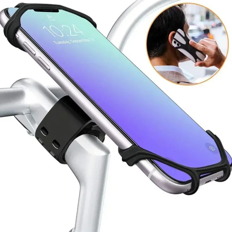 Universal 360° Rotatable Bicycle Motorcycle Phone Holder with Silicone Support