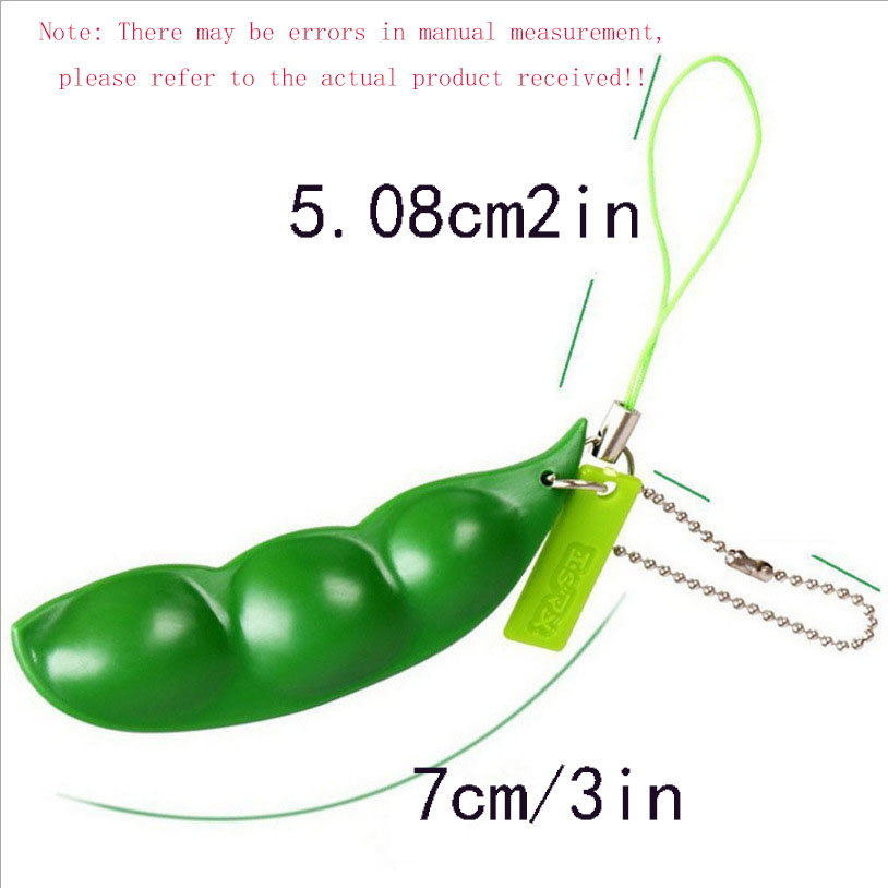 Decompression Fidget Toys Edamame Squishy Beans Squeeze Peas Keychain Cute Stress Relief Adult Toy
