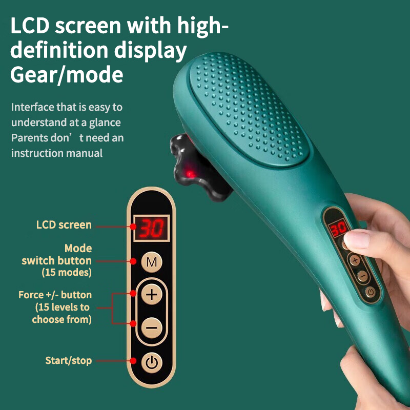 Electric Heating Massage Hammer Stick, Wireless Handheld Instrument, Cervical Vertebra, Waist Tapping, Back Vibration