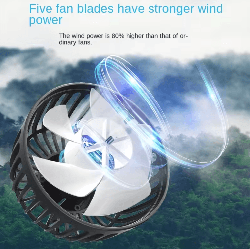 Dual Head USB Car Seat Cooling Fan with 3-Speed & 360° Rotation