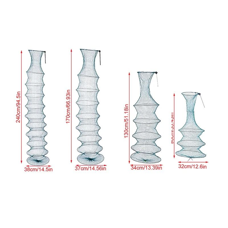Collapsible Nylon Fishing Net Bag Shrimp and Fish Cage