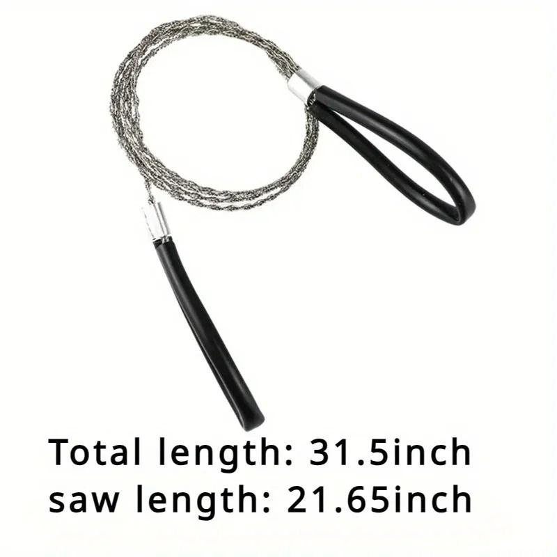Portable Stainless Steel Wire Saw with Finger Handles for Camping, Hiking, and Survival